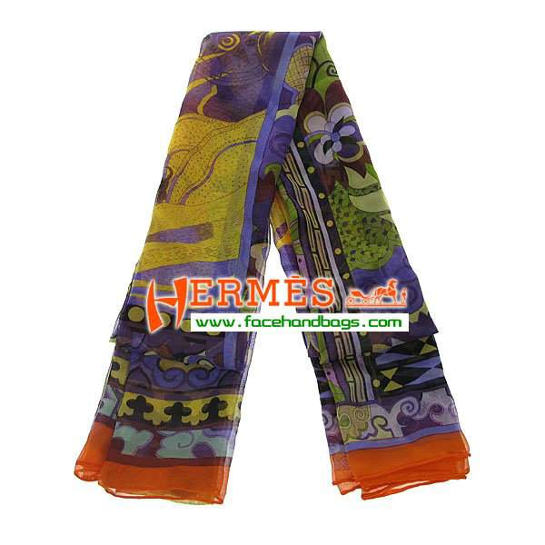 Hermes 100% Silk Square Scarf Light Purple HESISS 135 x 135 - Click Image to Close